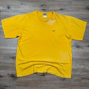 vintage 90s silver tag nike yellow tee